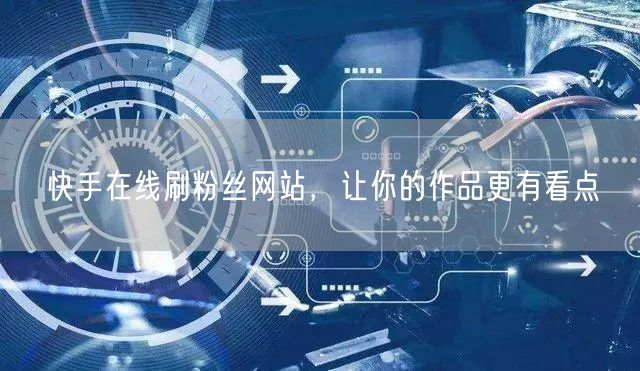 快手在线刷粉丝网站，让你的作品更有看点