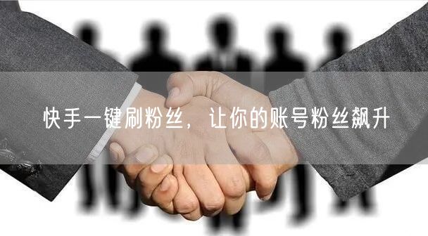快手一键刷粉丝，让你的账号粉丝飙升