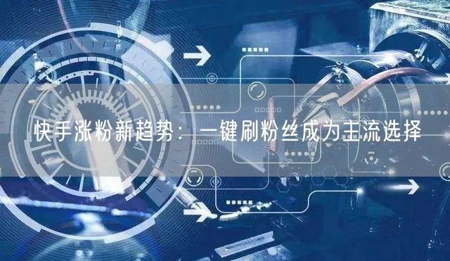 快手涨粉新趋势：一键刷粉丝成为主流选择