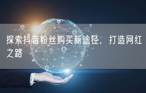 探索抖音粉丝购买新途径，打造网红之路
