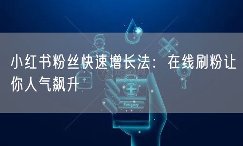 小红书粉丝快速增长法：在线刷粉让你人气飙升